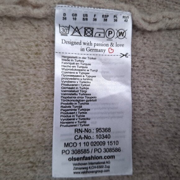 Olsen Europe Cream and Brown Short Sleeve Cardigan - Picture 4 of 5